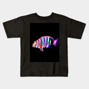 Harlequin Tusk Wrasse Fish Kids T-Shirt